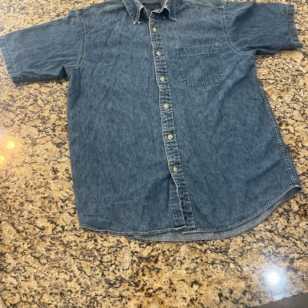 Vintage John Ashford Blue Denim Button-Down Shirt